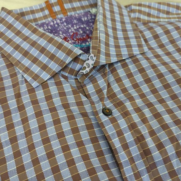 Robert Graham Modern American Shirt XL Flip Cuff Plaid Button Down Long Sleeve - Picture 11 of 11